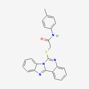 2-(benzimidazo[1,2-c]quinazolin-6-ylthio)-N-(4-methylphenyl)acetamide