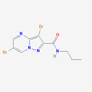 molecular formula C10H10Br2N4O B416482 3,6-dibromo-N-propylpyrazolo[1,5-a]pyrimidine-2-carboxamide 