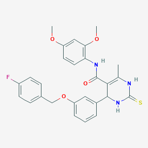 N-(2,4-dimethoxyphenyl)-4-{3-[(4-fluorobenzyl)oxy]phenyl}-6-methyl-2-thioxo-1,2,3,4-tetrahydro-5-pyrimidinecarboxamide