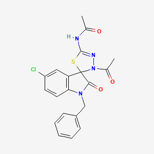 molecular formula C20H17ClN4O3S B4164824 N-(3'-acetyl-1-benzyl-5-chloro-2-oxo-1,2-dihydro-3'H-spiro[indole-3,2'-[1,3,4]thiadiazol]-5'-yl)acetamide 