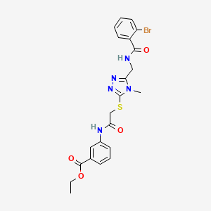 molecular formula C22H22BrN5O4S B4164828 ethyl 3-({[(5-{[(2-bromobenzoyl)amino]methyl}-4-methyl-4H-1,2,4-triazol-3-yl)thio]acetyl}amino)benzoate 