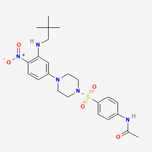 molecular formula C23H31N5O5S B4164834 N-{4-[(4-{3-[(2,2-dimethylpropyl)amino]-4-nitrophenyl}-1-piperazinyl)sulfonyl]phenyl}acetamide 