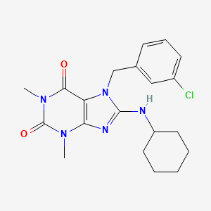 7-(3-chlorobenzyl)-8-(cyclohexylamino)-1,3-dimethyl-3,7-dihydro-1H-purine-2,6-dione