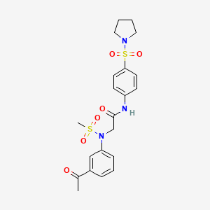 molecular formula C21H25N3O6S2 B4164841 N~2~-(3-acetylphenyl)-N~2~-(methylsulfonyl)-N~1~-[4-(1-pyrrolidinylsulfonyl)phenyl]glycinamide 