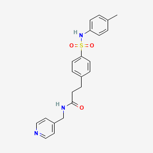 molecular formula C22H23N3O3S B4164846 3-(4-{[(4-methylphenyl)amino]sulfonyl}phenyl)-N-(4-pyridinylmethyl)propanamide 