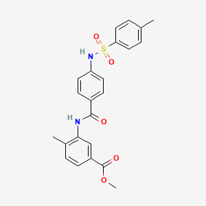 molecular formula C23H22N2O5S B4164849 methyl 4-methyl-3-[(4-{[(4-methylphenyl)sulfonyl]amino}benzoyl)amino]benzoate 