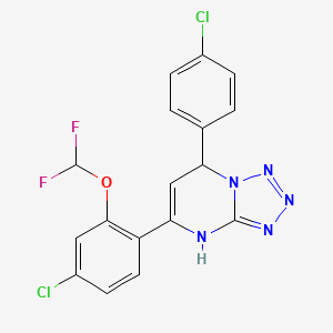 molecular formula C17H11Cl2F2N5O B4164854 5-[4-chloro-2-(difluoromethoxy)phenyl]-7-(4-chlorophenyl)-4,7-dihydrotetrazolo[1,5-a]pyrimidine 