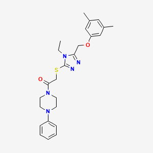 molecular formula C25H31N5O2S B4164862 1-[({5-[(3,5-dimethylphenoxy)methyl]-4-ethyl-4H-1,2,4-triazol-3-yl}thio)acetyl]-4-phenylpiperazine 