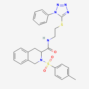 2-[(4-methylphenyl)sulfonyl]-N-{2-[(1-phenyl-1H-tetrazol-5-yl)thio]ethyl}-1,2,3,4-tetrahydro-3-isoquinolinecarboxamide