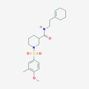 molecular formula C22H32N2O4S B4164873 N-[2-(1-cyclohexen-1-yl)ethyl]-1-[(4-methoxy-3-methylphenyl)sulfonyl]-3-piperidinecarboxamide 