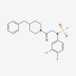 molecular formula C21H24ClFN2O3S B4164887 N-[2-(4-benzyl-1-piperidinyl)-2-oxoethyl]-N-(3-chloro-4-fluorophenyl)methanesulfonamide 
