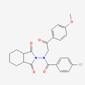 molecular formula C24H23ClN2O5 B4164894 4-chloro-N-(1,3-dioxooctahydro-2H-isoindol-2-yl)-N-[2-(4-methoxyphenyl)-2-oxoethyl]benzamide 