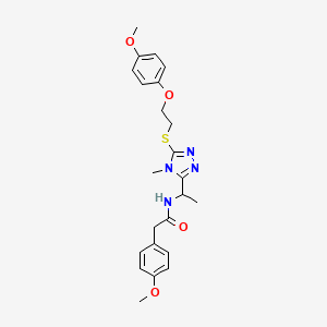 N-[1-(5-{[2-(4-methoxyphenoxy)ethyl]thio}-4-methyl-4H-1,2,4-triazol-3-yl)ethyl]-2-(4-methoxyphenyl)acetamide