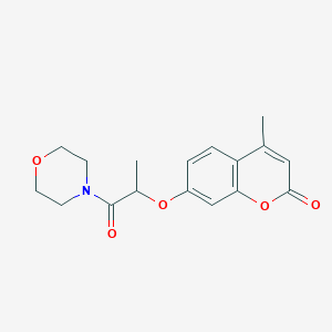 molecular formula C17H19NO5 B4164930 4-methyl-7-[1-methyl-2-(4-morpholinyl)-2-oxoethoxy]-2H-chromen-2-one 