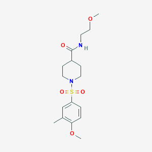 N-(2-methoxyethyl)-1-[(4-methoxy-3-methylphenyl)sulfonyl]-4-piperidinecarboxamide