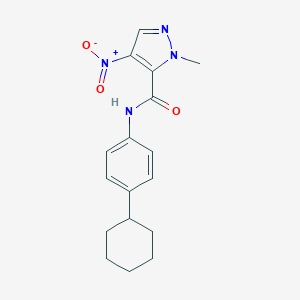 molecular formula C17H20N4O3 B416496 N-(4-cyclohexylphenyl)-1-methyl-4-nitro-1H-pyrazole-5-carboxamide 