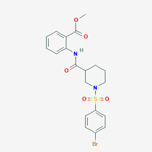 molecular formula C20H21BrN2O5S B4164967 methyl 2-[({1-[(4-bromophenyl)sulfonyl]-3-piperidinyl}carbonyl)amino]benzoate 