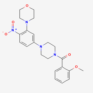 molecular formula C22H26N4O5 B4164975 4-{5-[4-(2-methoxybenzoyl)-1-piperazinyl]-2-nitrophenyl}morpholine 