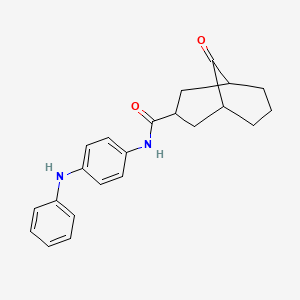 molecular formula C22H24N2O2 B4164977 N-(4-anilinophenyl)-9-oxobicyclo[3.3.1]nonane-3-carboxamide 