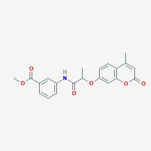 molecular formula C21H19NO6 B4165000 Methyl 3-[2-(4-methyl-2-oxochromen-7-yl)oxypropanoylamino]benzoate 