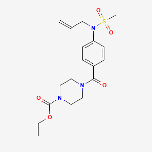 molecular formula C18H25N3O5S B4165014 ethyl 4-{4-[allyl(methylsulfonyl)amino]benzoyl}-1-piperazinecarboxylate 