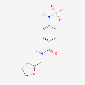 molecular formula C13H18N2O4S B4165028 4-[(methylsulfonyl)amino]-N-(tetrahydro-2-furanylmethyl)benzamide 