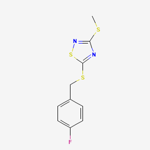 molecular formula C10H9FN2S3 B4165034 5-[(4-fluorobenzyl)thio]-3-(methylthio)-1,2,4-thiadiazole 