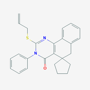 3-phenyl-2-(prop-2-enylsulfanyl)-5,6-dihydro-4(3H)-oxospiro(benzo[h]quinazoline-5,1'-cyclopentane)