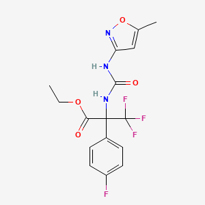 molecular formula C16H15F4N3O4 B4165041 ethyl 3,3,3-trifluoro-2-(4-fluorophenyl)-N-{[(5-methyl-3-isoxazolyl)amino]carbonyl}alaninate 
