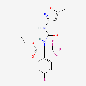 molecular formula C16H15F4N3O4 B4165041 Ethyl 3,3,3-trifluoro-2-(4-fluorophenyl)-2-[(5-methyl-1,2-oxazol-3-yl)carbamoylamino]propanoate 