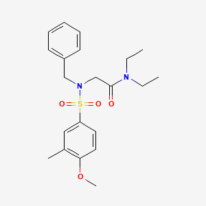 molecular formula C21H28N2O4S B4165043 N~2~-benzyl-N~1~,N~1~-diethyl-N~2~-[(4-methoxy-3-methylphenyl)sulfonyl]glycinamide 