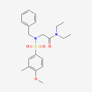 molecular formula C21H28N2O4S B4165043 2-[benzyl-(4-methoxy-3-methylphenyl)sulfonylamino]-N,N-diethylacetamide 