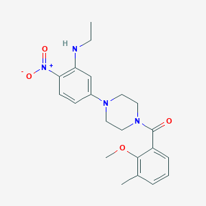 molecular formula C21H26N4O4 B4165057 N-ethyl-5-[4-(2-methoxy-3-methylbenzoyl)-1-piperazinyl]-2-nitroaniline 