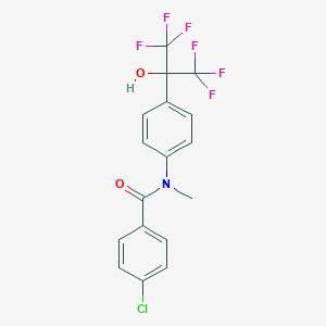 molecular formula C17H12ClF6NO2 B416506 4-chloro-N-[4-(1,1,1,3,3,3-hexafluoro-2-hydroxypropan-2-yl)phenyl]-N-methylbenzamide 