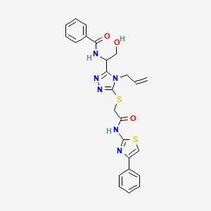 N-{1-[4-allyl-5-({2-oxo-2-[(4-phenyl-1,3-thiazol-2-yl)amino]ethyl}thio)-4H-1,2,4-triazol-3-yl]-2-hydroxyethyl}benzamide