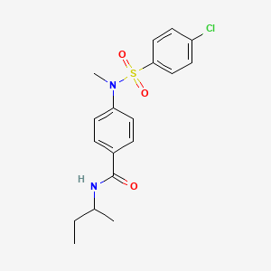 molecular formula C18H21ClN2O3S B4165069 N-(sec-butyl)-4-[[(4-chlorophenyl)sulfonyl](methyl)amino]benzamide 