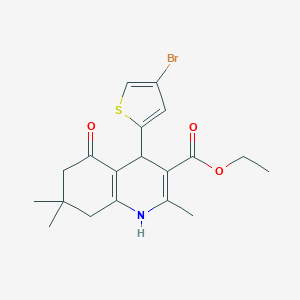 molecular formula C19H22BrNO3S B416508 Ethyl 4-(4-bromo(2-thienyl))-2,7,7-trimethyl-5-oxo-1,4,6,7,8-pentahydroquinoli ne-3-carboxylate 