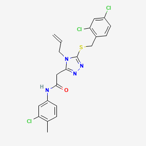 molecular formula C21H19Cl3N4OS B4165088 2-{4-allyl-5-[(2,4-dichlorobenzyl)thio]-4H-1,2,4-triazol-3-yl}-N-(3-chloro-4-methylphenyl)acetamide 