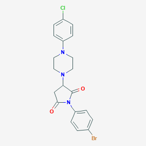 molecular formula C20H19BrClN3O2 B416509 1-(4-Bromophenyl)-3-[4-(4-chlorophenyl)piperazin-1-yl]pyrrolidine-2,5-dione 