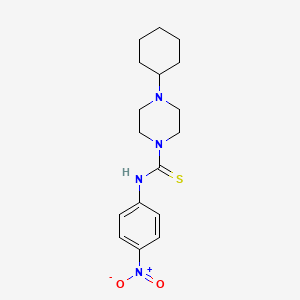 molecular formula C17H24N4O2S B4165092 4-cyclohexyl-N-(4-nitrophenyl)-1-piperazinecarbothioamide 