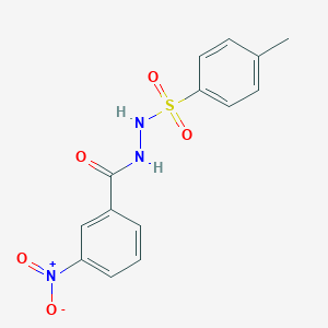 molecular formula C14H13N3O5S B416510 N'-{3-nitrobenzoyl}-4-methylbenzenesulfonohydrazide 