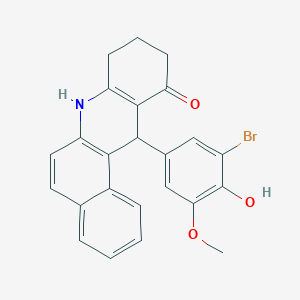 molecular formula C24H20BrNO3 B4165101 12-(3-bromo-4-hydroxy-5-methoxyphenyl)-8,9,10,12-tetrahydrobenzo[a]acridin-11(7H)-one 
