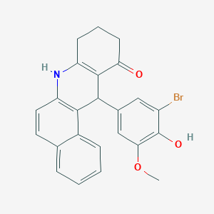 molecular formula C24H20BrNO3 B4165101 12-(3-bromo-4-hydroxy-5-methoxyphenyl)-8,9,10,12-tetrahydro-7H-benzo[a]acridin-11-one 