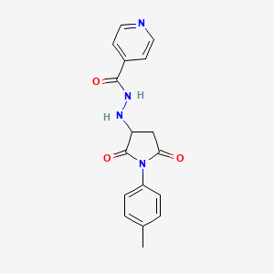 molecular formula C17H16N4O3 B4165102 N'-[1-(4-methylphenyl)-2,5-dioxopyrrolidin-3-yl]pyridine-4-carbohydrazide 