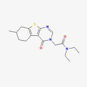 molecular formula C17H23N3O2S B4165110 N,N-diethyl-2-(7-methyl-4-oxo-5,6,7,8-tetrahydro-[1]benzothiolo[2,3-d]pyrimidin-3-yl)acetamide 