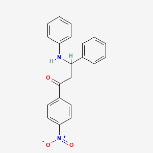 molecular formula C21H18N2O3 B4165113 1-(4-Nitrophenyl)-3-phenyl-3-(phenylamino)propan-1-one CAS No. 857-90-9