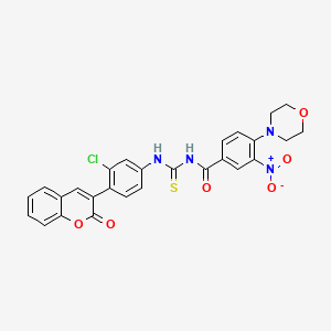 molecular formula C27H21ClN4O6S B4165115 N-({[3-chloro-4-(2-oxo-2H-chromen-3-yl)phenyl]amino}carbonothioyl)-4-(4-morpholinyl)-3-nitrobenzamide 