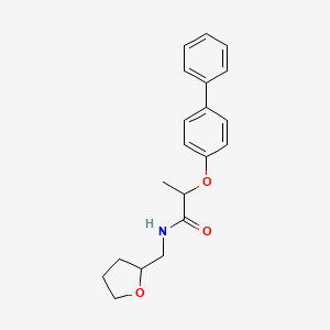 molecular formula C20H23NO3 B4165129 2-(4-biphenylyloxy)-N-(tetrahydro-2-furanylmethyl)propanamide 