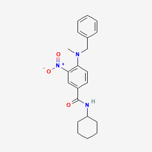 molecular formula C21H25N3O3 B4165131 4-[benzyl(methyl)amino]-N-cyclohexyl-3-nitrobenzamide 