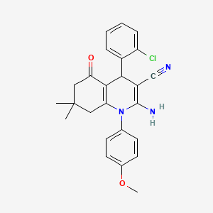 molecular formula C25H24ClN3O2 B4165150 2-amino-4-(2-chlorophenyl)-1-(4-methoxyphenyl)-7,7-dimethyl-5-oxo-1,4,5,6,7,8-hexahydro-3-quinolinecarbonitrile 